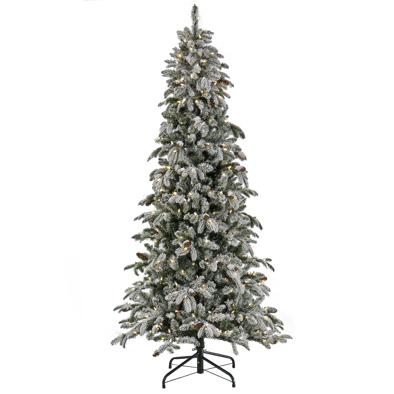 7.5ft. Pre-Lit Snowy Vintin Fir Tree, LED Lights
